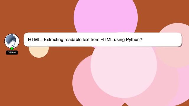 HTML : Extracting readable text from HTML using Python? смотреть онлайн