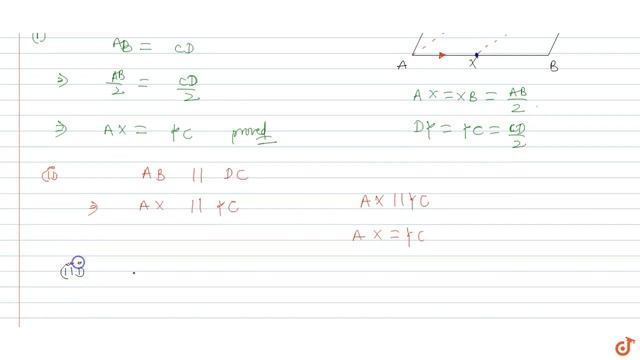 In parallelogram ABCD, X and Y are mid-points of opposite sides AB and DC respectively. Prove смотреть онлайн