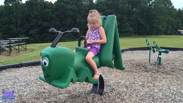 Playing at the park on the Kids Playground & Surprise Egg Toy Hunt W/ Play Doh Girl & Fun Factory смотреть онлайн