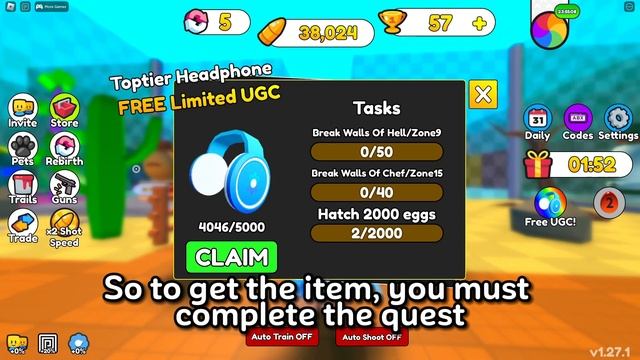 *LIMITED FREE UGC* HOW TO GET the TOPTIER HEADPHONES in SHOOT WALL SIMULATOR! Roblox смотреть онлайн