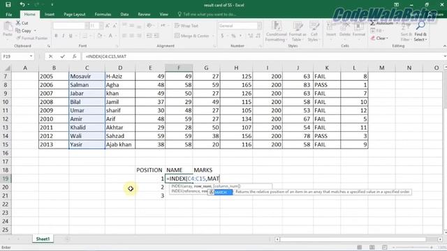 How to find students position in excel? | MS EXCEL - FIND POSITIONS смотреть онлайн