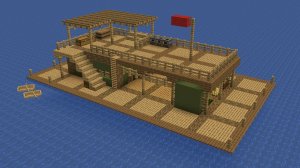 Майнкрафт - Как построить плот. Minecraft
