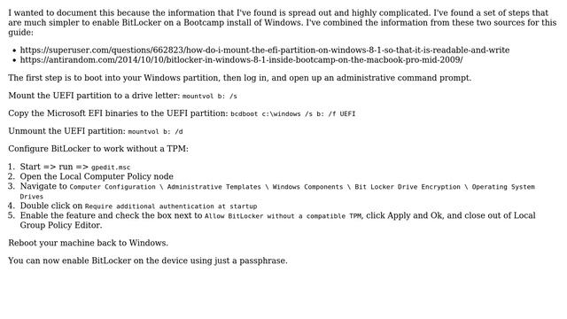 Apple: Enabling BitLocker without TPM on MacBook Pro with Bootcamp (4 Solutions!!) смотреть онлайн
