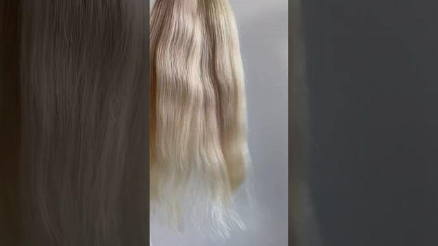 Волосы натуральные в срезе (90-100 грамм) тон 10.1 блонд длина 40 см смотреть онлайн