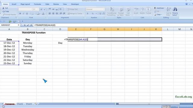 Convert data in column to row in Excel Transpose function смотреть онлайн