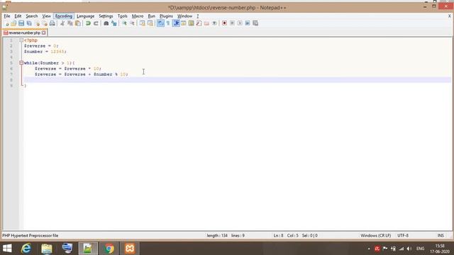 Reverse the number without using inbuilt function in PHP (Hindi). смотреть онлайн