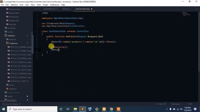 34 laravel vuejs inventory project bangla tutorial - cart add, remove смотреть онлайн