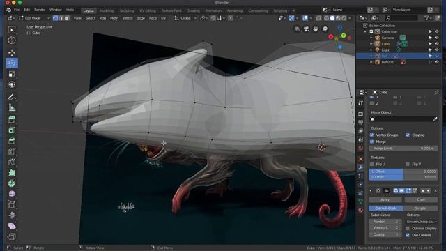 Лепим крысу в Blender 3D часть первая. смотреть онлайн