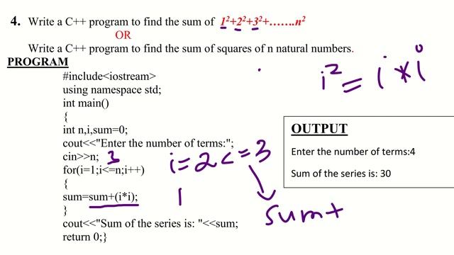 Sum of squares of n natural numbers смотреть онлайн