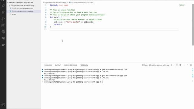 Comments in C++ | The Bits And Bytes of C++ | @techieshubh0608 #iitian #microsoft смотреть онлайн