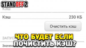 что будет если очистить кэш в стандофф 2