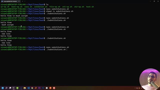UNIX Linux bash script substitutions in 5 mins | ep 10 part1 смотреть онлайн