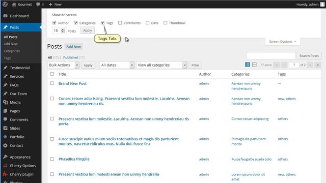 WordPress. Dashboard Screen Options Overview смотреть онлайн