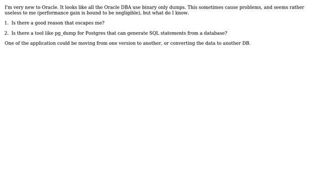 DevOps & SysAdmins: Is there a way to dump an Oracle db as SQL statements, la pg_dump? смотреть онлайн