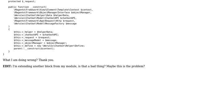 Magento: Missed required argument request in parent::__construct call смотреть онлайн