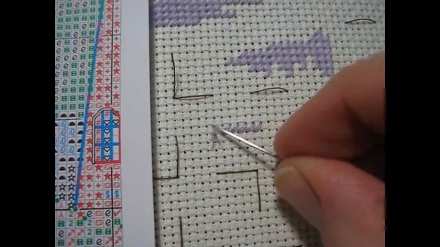 Как я закрепляю нити, вышивка крестом смотреть онлайн