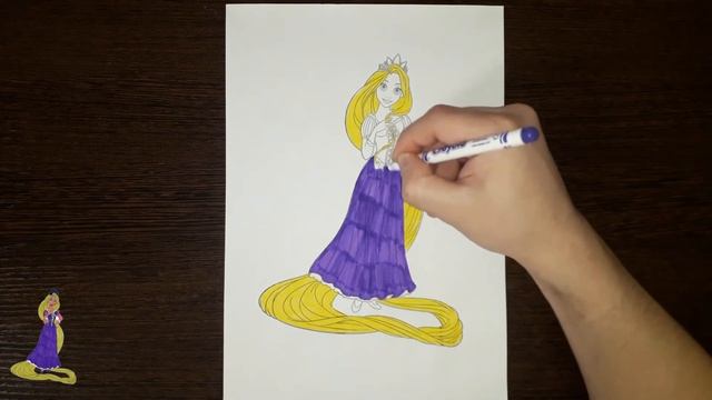Раскраска Рапунцель / Coloring Tangled (Rapunzel) / Как раскрасить раскраску Рапунцель смотреть онлайн