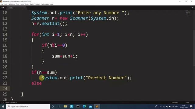 Java program to check weather a number is Perfect or Not | Learn Coding смотреть онлайн