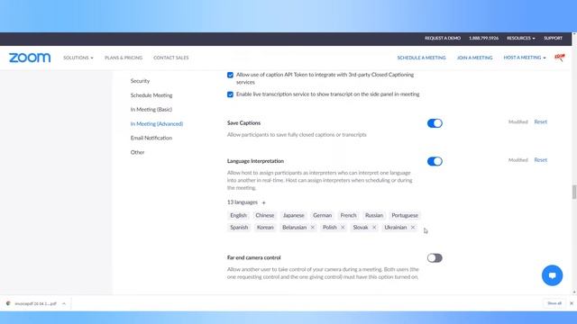 Апгрейд аккаунта ZOOM для синхронного перевода смотреть онлайн