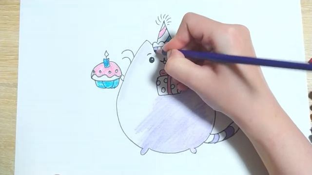 Рисуем милого КОТА [Рисуем кавайного КОТИКА] рисуем кекс с котиком смотреть онлайн