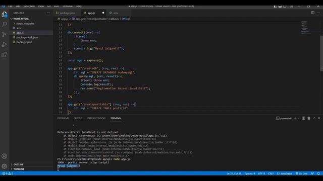 Node.js penen MySQL bazasın jalǵaw смотреть онлайн
