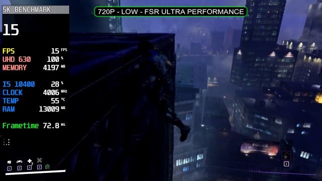 Intel UHD 630 | Gotham Knights | I5 10400 + 16GB RAM | 720P , Low + FSR (Ultra Performance) смотреть онлайн