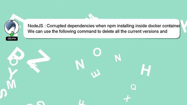 NodeJS : Corrupted dependencies when npm installing inside docker container смотреть онлайн
