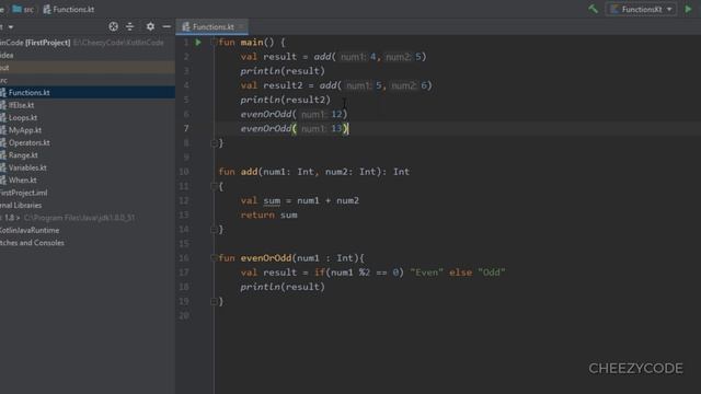 Kotlin Functions & Default Arguments Tutorial | CheezyCode #11 смотреть онлайн