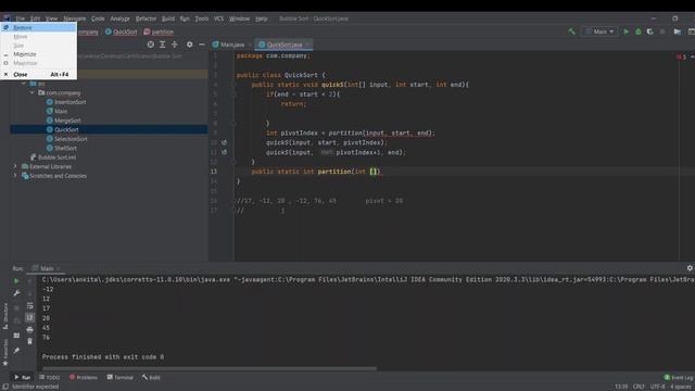 Quick Sort Implementation | Java Code смотреть онлайн