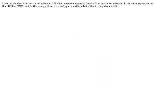 Sharepoint: Data from oracle db to sharepoint 2013 list смотреть онлайн