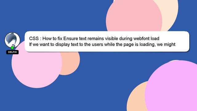 CSS : How to fix Ensure text remains visible during webfont load смотреть онлайн