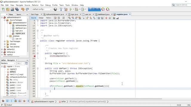 [Part 2] Form Register Pada Java + Database TXT смотреть онлайн