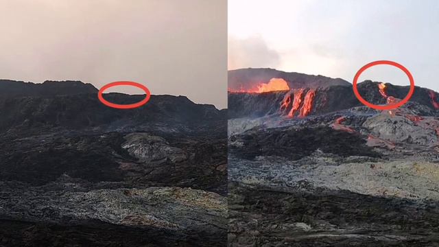 Segments Of Crater Wall Has Collapsed In Iceland Fagradalsfjall Geldingadalir Volcano смотреть онлайн