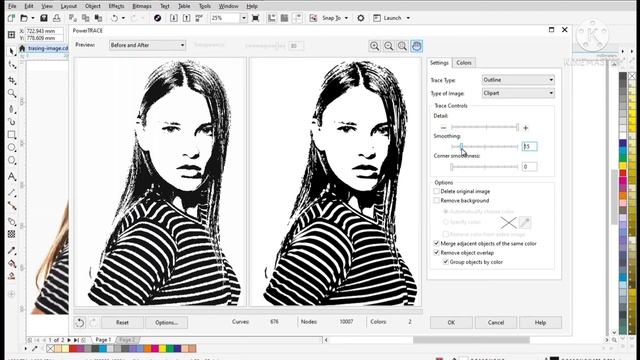 Color to Black & White Trace in CorelDraw | photo color se black and white trace kaise kare смотреть онлайн