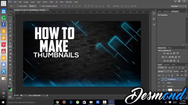 How To Make Thumbnails For YouTube Videos With Photoshop 2016! смотреть онлайн