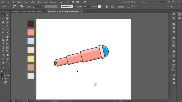 Flat Style Telescope Design | Speed Art | Illustration смотреть онлайн