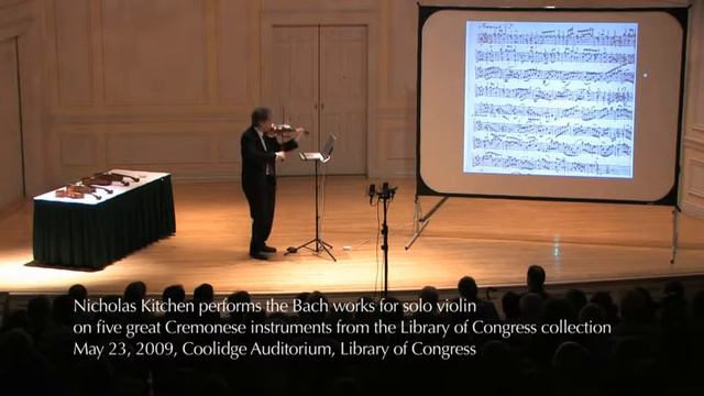 Nicholas Kitchen Bach BWV 1006 IV Menuet I And II Goldberg Guarneri Del Gesù Library Of Congress