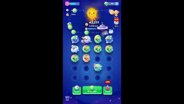 Merge Space Planets: Clicker & Idle Tycoon Games Mobile Game | Gameplay Android смотреть онлайн