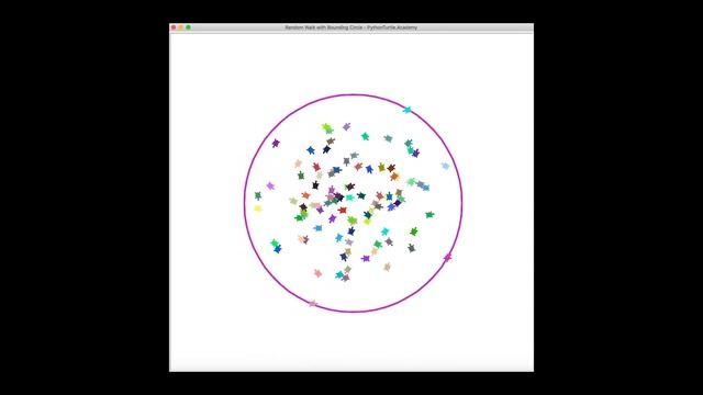 Random Walk with Bounding Circle - Python Turtle Project смотреть онлайн