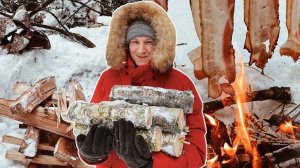 Как сделать мангал и шампура из веток? Одиночный поход выходного дня. Зимний лес.