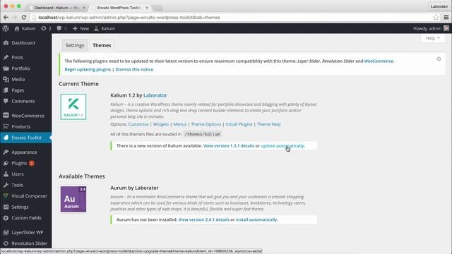 Kalium — Updating WordPress Themes смотреть онлайн