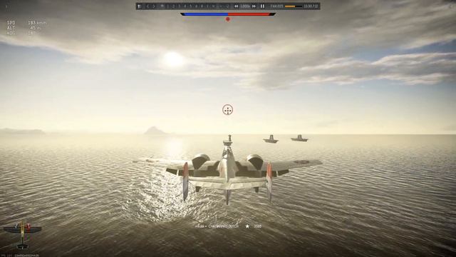 War Thunder, lucky XP-50 carrier landing (RB) смотреть онлайн