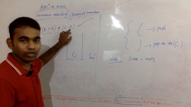 Check for balanced parentheses using stack| Application of stack | Data Structure смотреть онлайн