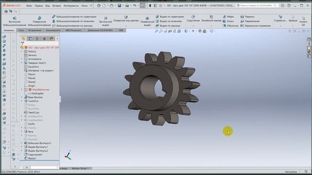Создание шестерни в Solidworks, печать шестерни на 3D принтере. смотреть онлайн