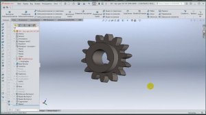 Создание шестерни  в Solidworks, печать шестерни на 3D принтере.