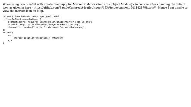 GIS: When using react-leaflet, for Marker it shows ＜img src=[object Module]＞ (2 Solutions!!) смотреть онлайн