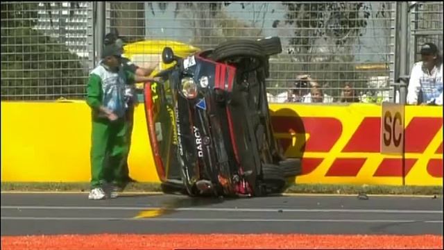 Celebrity Fiat 500 - Luke Darcy rollover - Albert Park 2008 смотреть онлайн