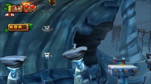 Donkey Kong Country: Tropical Freeze - 100% Walkthrough - 6-B Icicle Arsenal (Puzzle And KONG)