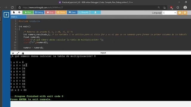 Practica 4 - Ejercicio 1 GDB online Debugger смотреть онлайн