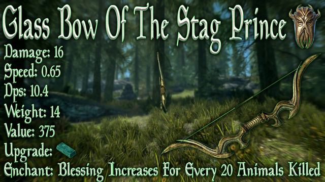Skyrim SE - Glass Bow Of The Stag Prince - Unique Weapon Guide смотреть онлайн